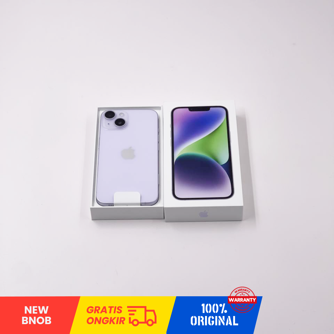 APPLE iPhone 14 5G (128GB/Purple/K59L2M9FQ9/ Sim Free) - NEW 100% BNOB