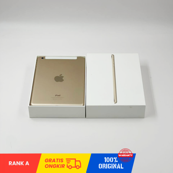 Apple iPad Mini 3 64GB / WIFI+CELLULAR / With Box - Gold (Rank A)