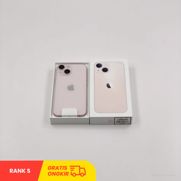 APPLE iPhone 13 Mini 5G (128GB/ Battery health 98%/ Pink/ IMEI: 352971443499195/ Sim Free) - RANK S