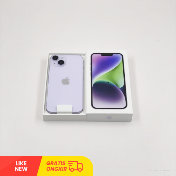 APPLE iPhone 14 5G (128GB/ Battery health 100%/ Purple/ IMEI: 356879777028058/ Sim Free) - LIKE NEW
