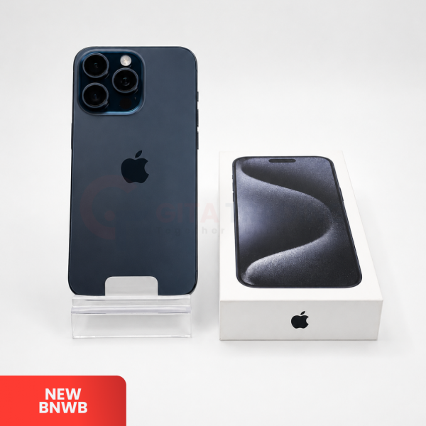 APPLE iPhone 15 Pro Max 5G Blue Titanium - Sim Free | ROM: 1000GB (1TB) | Battery Health 100% | IMEI: 359779342123136 | BNWB
