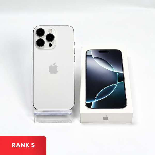 APPLE iPhone 16 Pro Max 5G White Titanium - Sim Free | Single SIM & Silent Camera | ROM: 256GB |  Battery Health: 93% | IMEI: 350970401449061 | RANK S