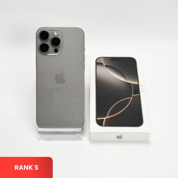 APPLE iPhone 16 Pro Max 5G Natural Titanium - Sim Free | ROM: 256GB | Dual Sim FISIK & Silent Camera | Battery Health 96% | IMEI: 351104517355751 | RANK S