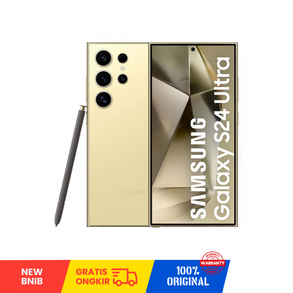 SAMSUNG Galaxy S24 Ultra 5G (512GB/ 12GB/ DUAL SIM/ SILENT CAMERA/ Titanium Yellow/355862233550767/ Sim Free) - NEW BNIB